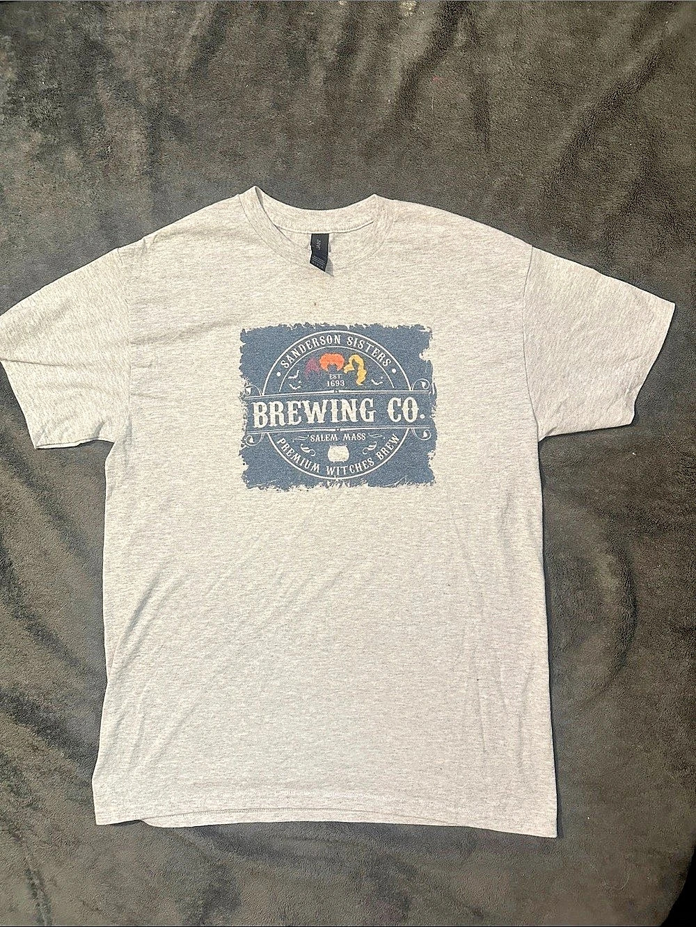 Gildan Sanderson Sisters Brewing Co Hocus Pocus T-Shirt Gray Medium